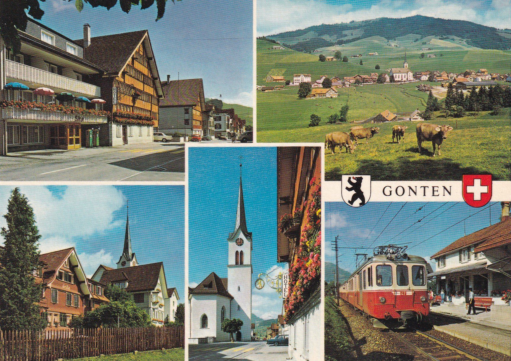 Cartoline postali: Gonten Multivues  1964 – Usato da Cormoret venduto da Pascalll2001