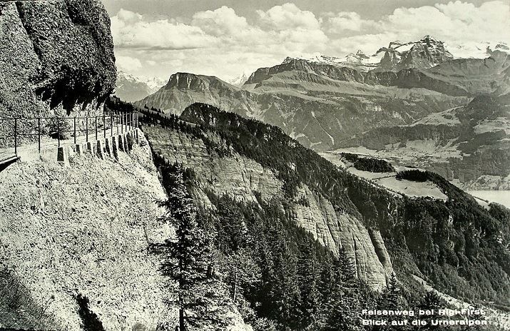 Cartoline postali: RIGI-FIRST Felsenweg, Urner Alpen – Usato da Jona venduto da philajona