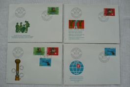 1974 4 FDC Sondermarken I Satz & Einzelmarken SBK 548 - 550
