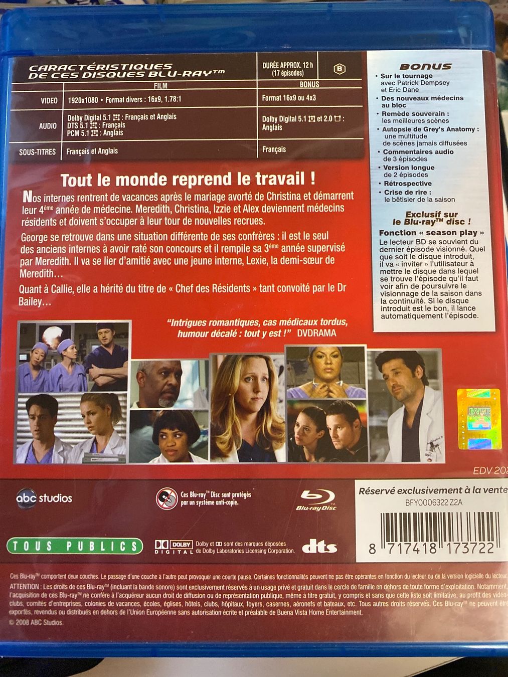 Alle DVDs: Grey's Anatomy - L'integrale saison 4 - Blu-ray – Gebraucht aus Le Brassus von cinema13 1