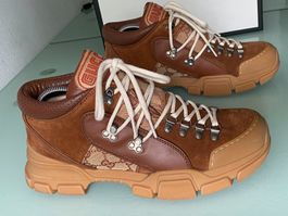 GUCCI GG Guccissima Flashtrek Braun Leder Boots Sneaker 42.5