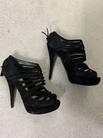 Miu Miu Peep Toe Wildleder Sandalen, Grösse EU36