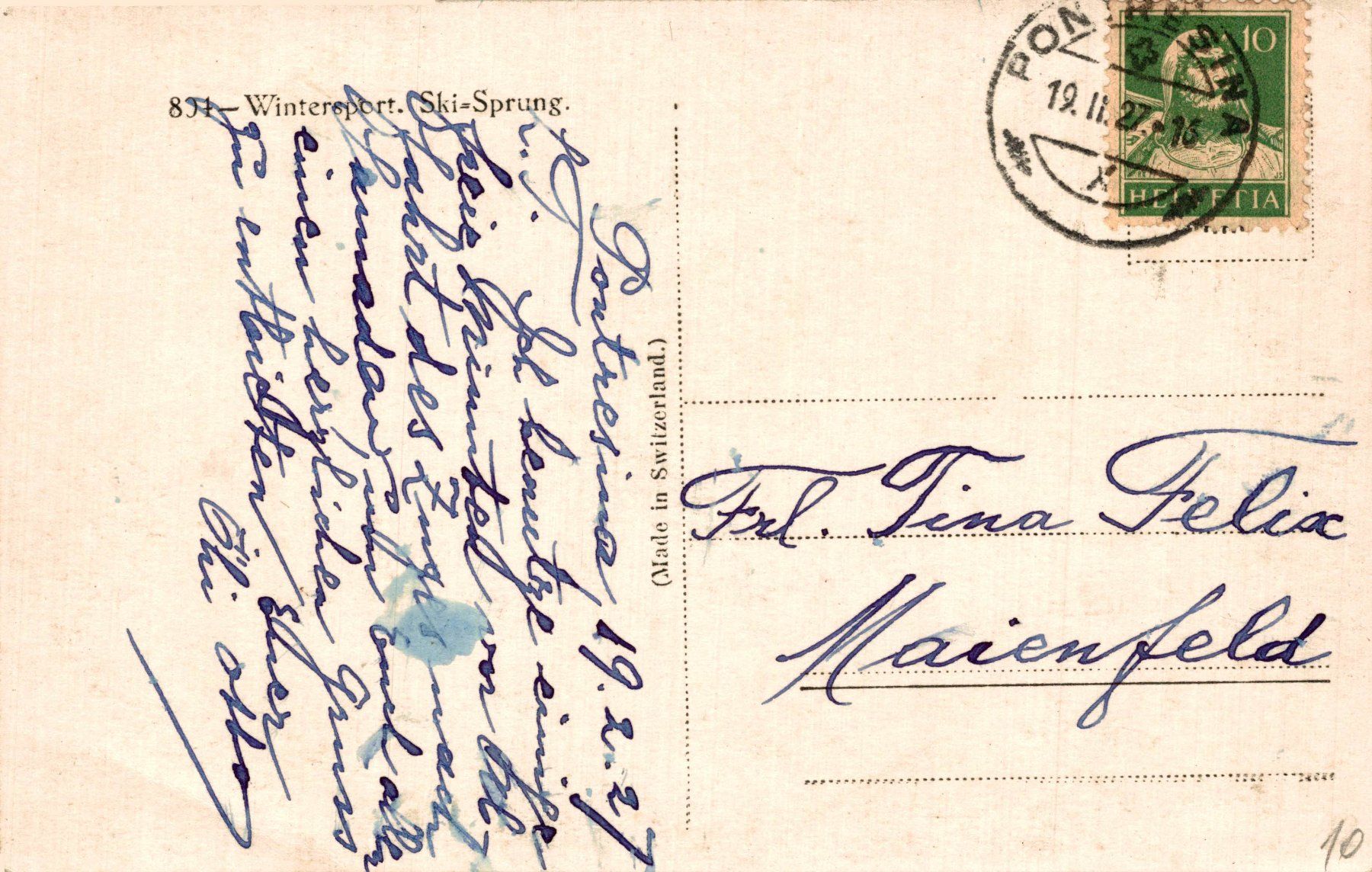 Cartoline postali: Wintersport. Skisprung – Usato da Bronschhofen venduto da Astore 1