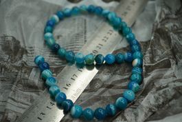 Achat Blau   Kugel  8mm Strang   (Räumung!)