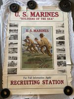 Affiche originale U.S. MARINES 1917 WW1 - Plakat / Lithograp