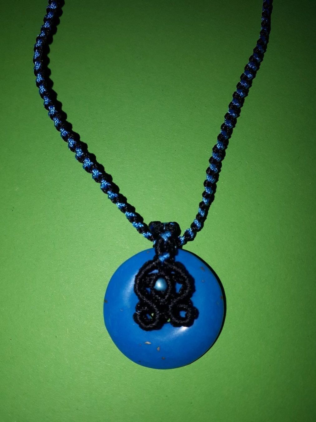 Catenine: Makramee Kette mit Pi Stein – Nuovo (secondo la descrizione) da Plagne venduto da Reticulum01 2