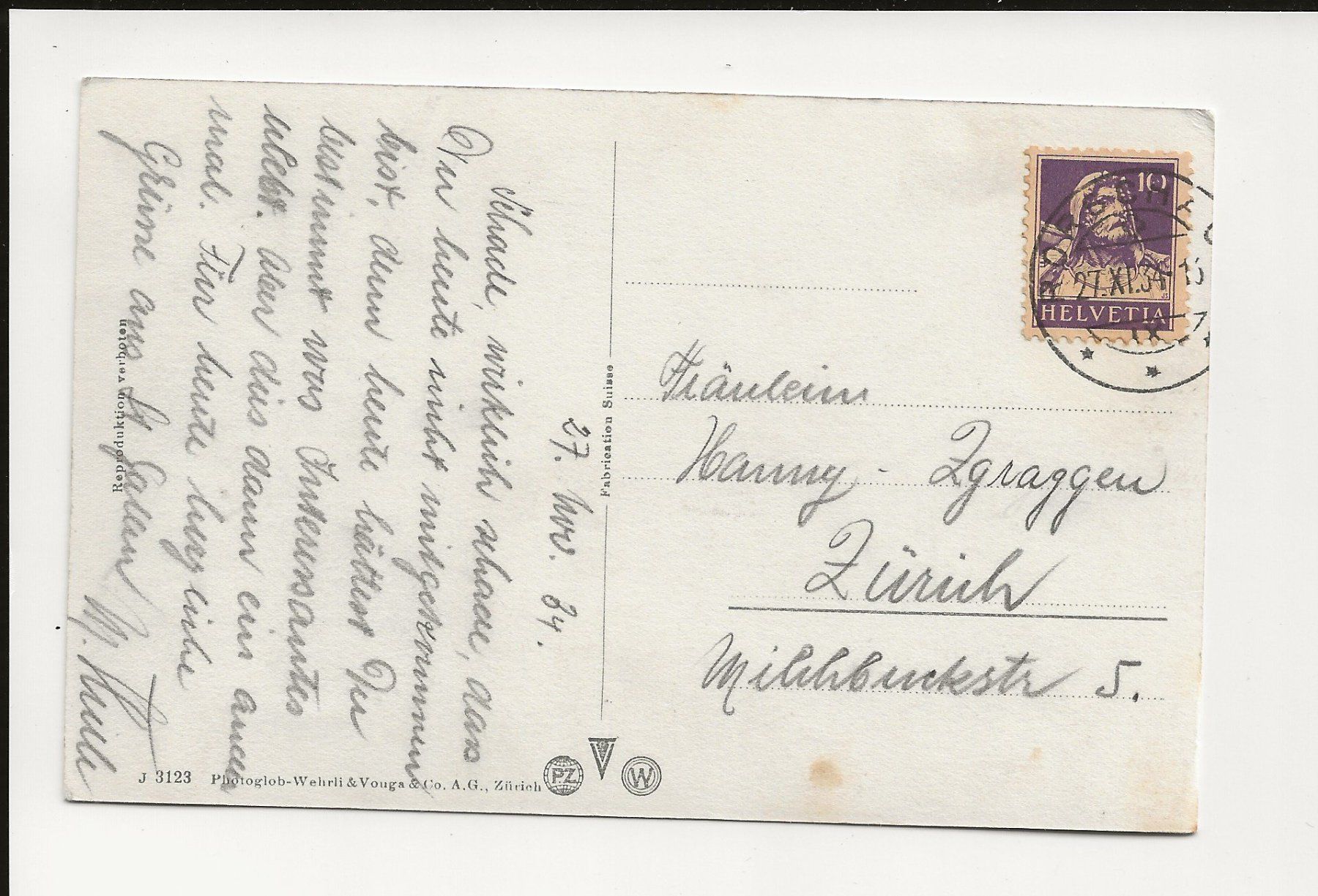Cartoline postali: AK 1934 St. Gallen mit Freudenberg – Usato da Greifensee venduto da 315WDO 1