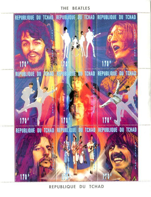 Tous les timbres: Block "The Beatles". Tschad. – Neuf avec emballage d'origine à Basel par Butsch5
