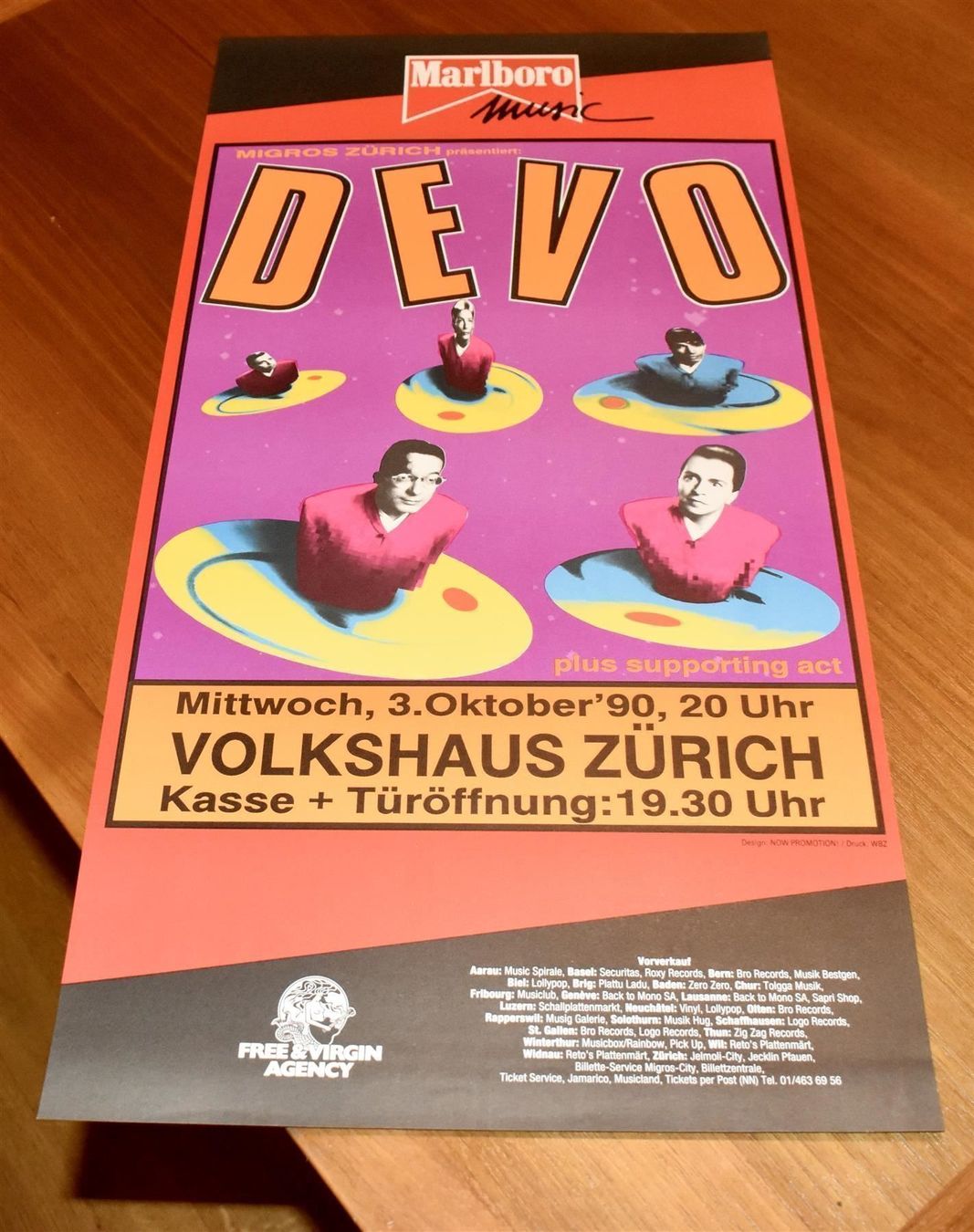 Dischi in vinile: DEVO Konzert-Plakat Zürich 1990 ORGINAL – Usato da Pfaffhausen venduto da mono_rec 4