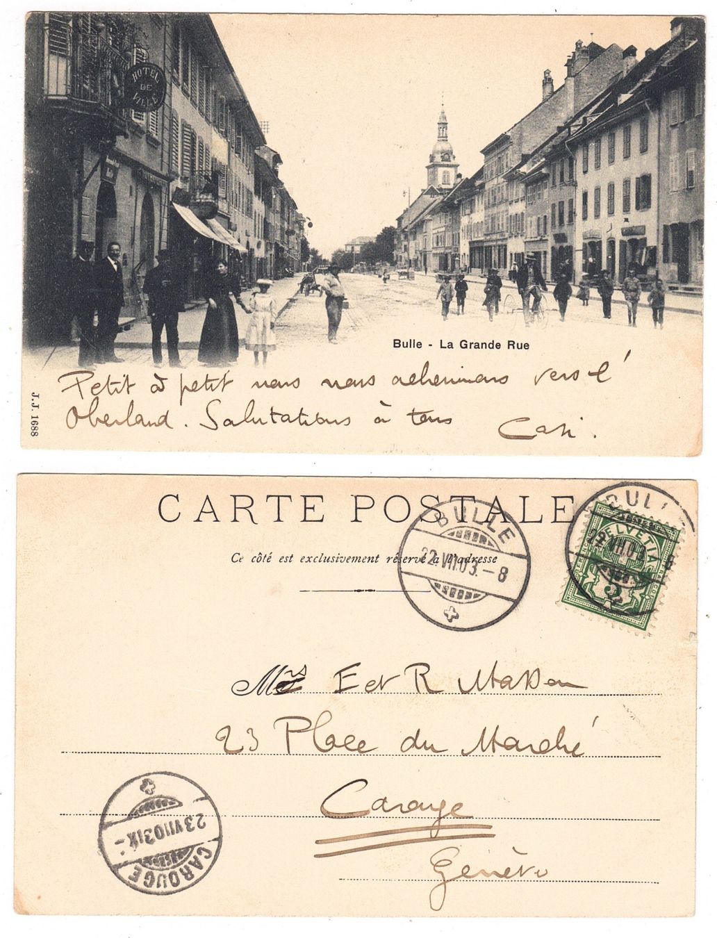 Cartoline postali: Bulle, la Grande Rue – Usato da La Tour-de-Peilz venduto da amjust