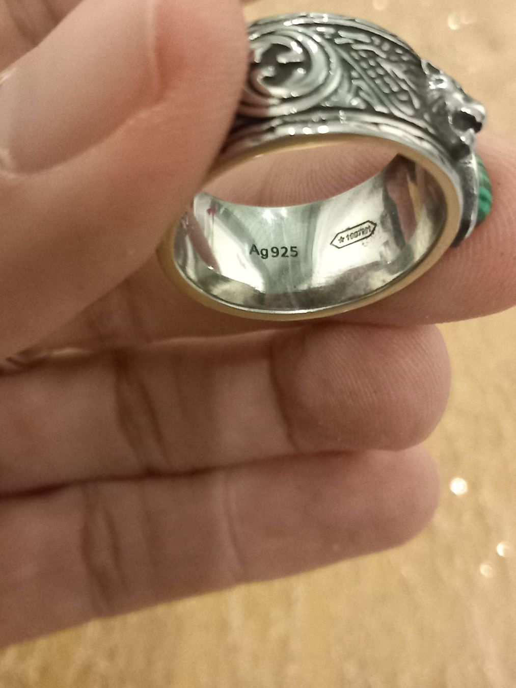 Gucci Anelli: Gucci bague anger forest malachite – Usato da Genève venduto da GenevaLuxury 4