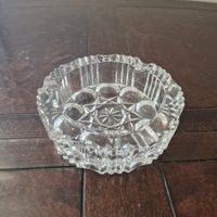 Gebrauchter runder Vintage-Kristallaschenbecher aus der Böhm