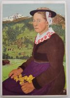 Bundesfeierpostkarte Nr.57c - 1933 - Walliserin gestempelt