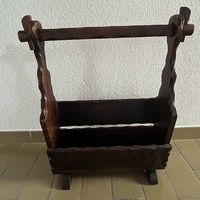 Vintage Spanish hölzerner Zeitungsständer/-halter