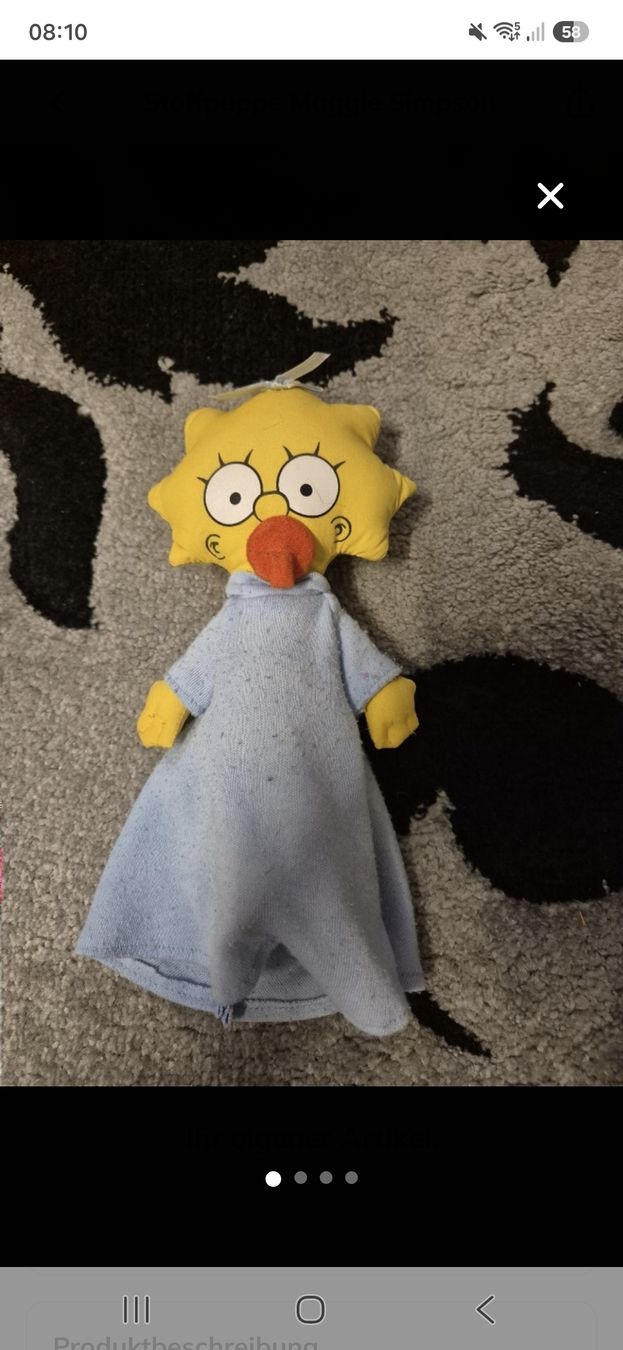 Bambole: Stoffpuppe Maggie Simpson – Usato da Villmergen venduto da MONCHHICHI