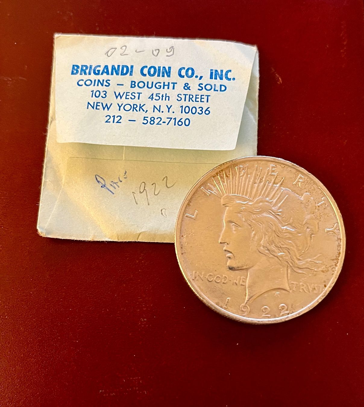 Tutti le monete: USA 1 DOLLARO DELLA PACE 1922 – Usato da Vacallo venduto da Ro-Ma76