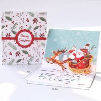 3D Pop-Up Weihnachtsmann-Karte mit Umschlag