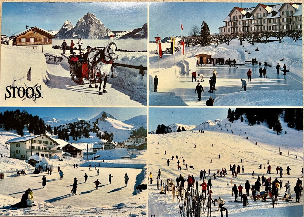 Cartoline postali: AK Winter Stoos SZ. 4 Bildrig ca.1970 – Usato da Muotathal venduto da OttoK01