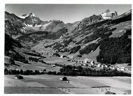 Elm GL Dorfansicht 1950 Feld mit Heinzen