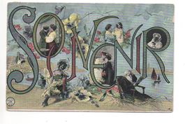 Litho SOUVENIR Liebespaar Mädchen Kinder