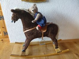 Schaukelpferd mit Sattel Vintage