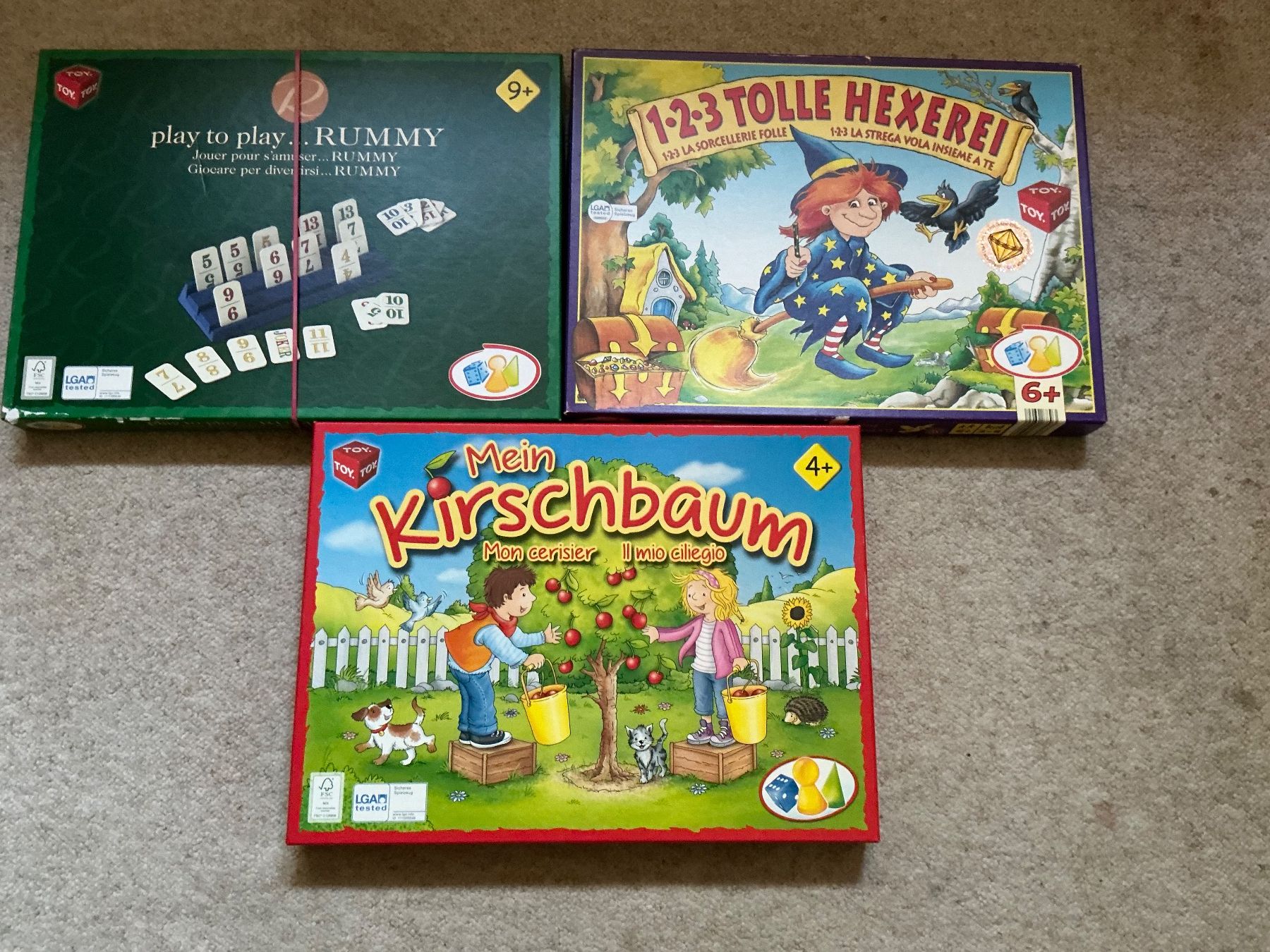 Spiele: 3 lässige Brettspiele , Rummy, Hexerei, Kirschbaum – Gebraucht aus Jona von Jancy60
