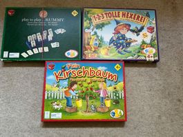3 lässige Brettspiele , Rummy, Hexerei, Kirschbaum