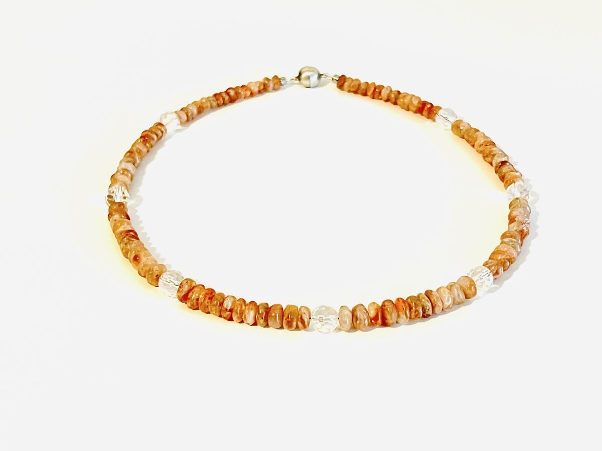 Ketten: Sunstone & Rock Crystal Necklace - Sterling Silver – Neu und originalverpackt aus Rüschlikon von ThereseJewelryDesign 5