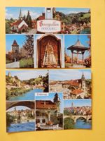 2 Vintage Postkarte Fribourg et Bourguillon