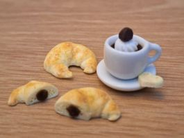 Kaffeetasse mit Schoggigipfeli Handgemacht, auch für Maileg