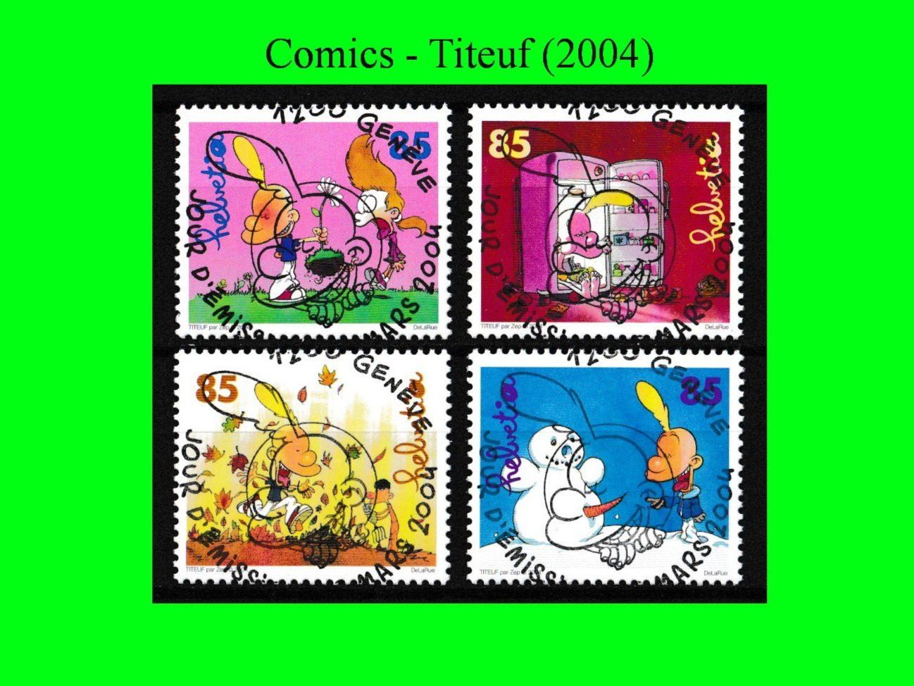 Tutti i francobolli: Vollstempel-Serie "Comics - Titeuf" (2004) – Nuovo (secondo la descrizione) da Dübendorf venduto da chiara48