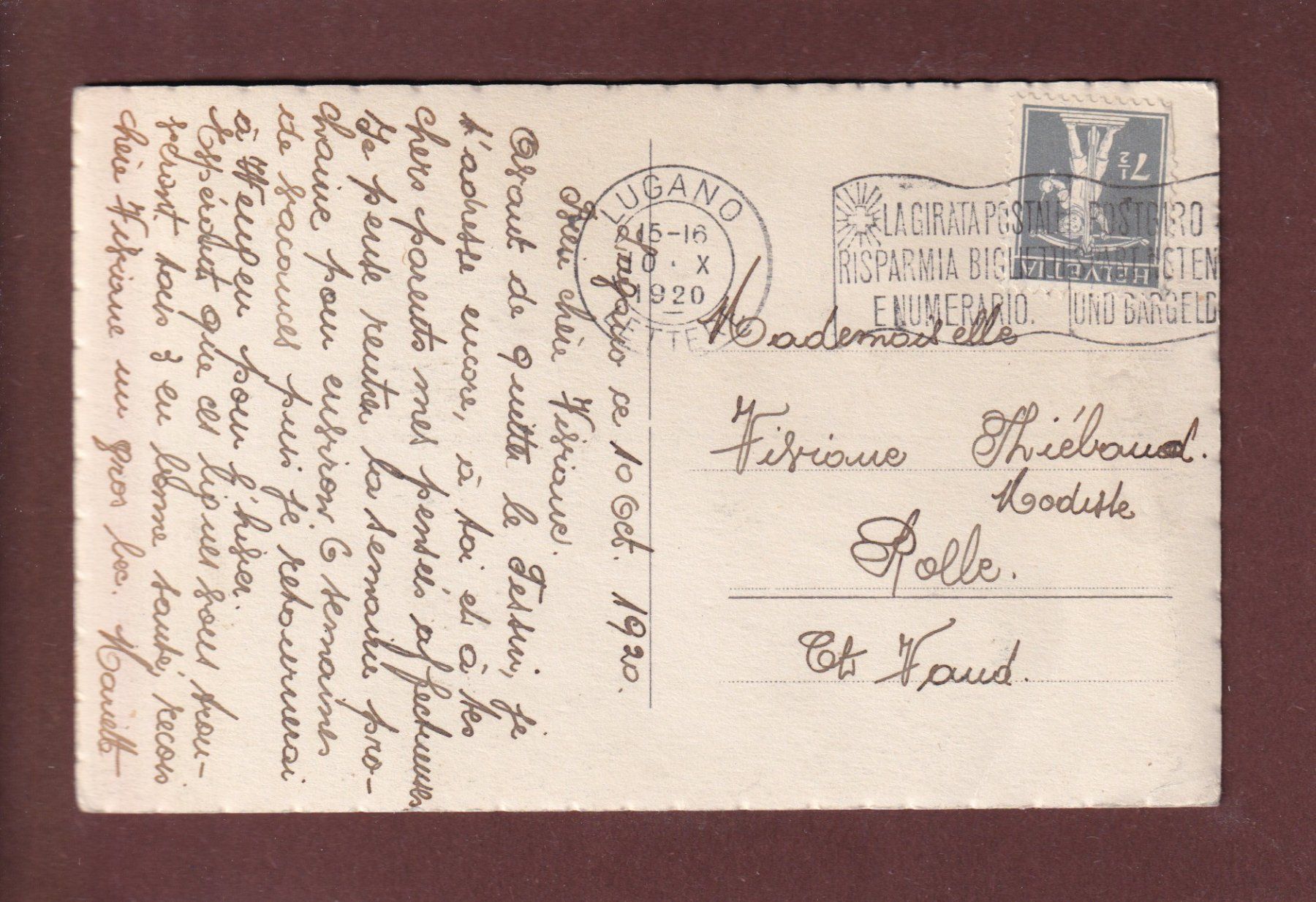 Cartoline postali: LUGANO - Nuovo Quai - 1920 – Usato da Pully venduto da nicecards 1