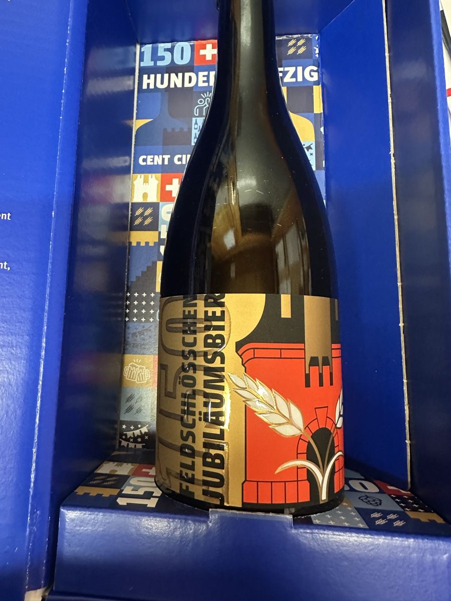Feldschlösschen Bicchieri: Feldschlösschen Jubiläumsbier 150  – Nuovo e nell'imballaggio originale da adelboden venduto da kuenzi737000mk