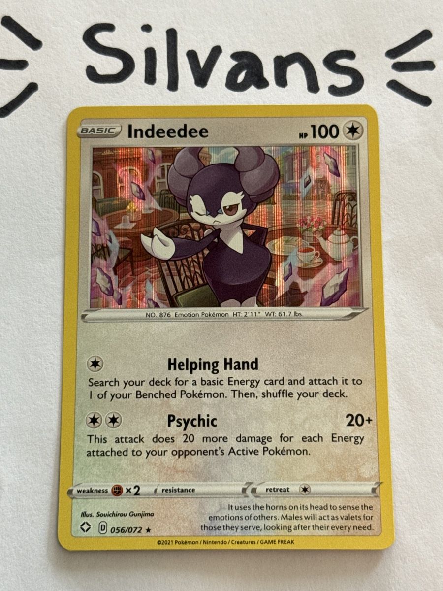 Pokémon Carte collezionabili: Indeedee Holo 056/072 Shining Fates Englisch – Nuovo (secondo la descrizione) da Wil SG venduto da Silvans