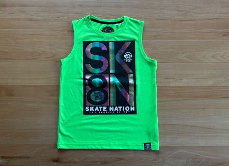 Neon grün/gelbes ärmelloses Kinder T-Shirt Grösse 146/152