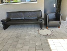 Leder Sofa und Sessel