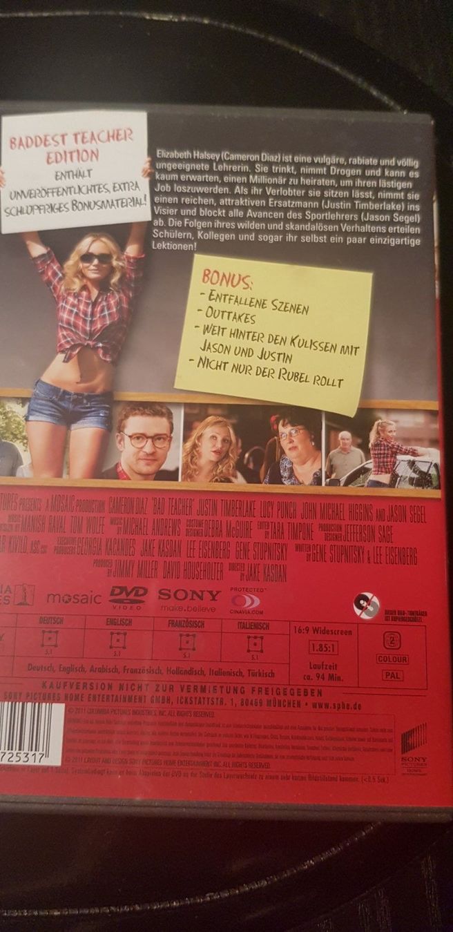 Tutti i DVDs: DVD/FILM, BAD TEACHER – Usato da Reichenbach im Kandertal venduto da alain1 1