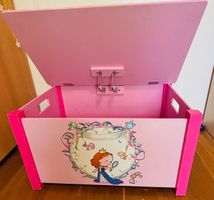 Kindertruhe; Prinzessinnenmotive rosa, Holz, , sehr stabil