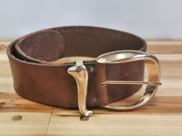Gürtel Leder braun Breite 6cm 83cm Bundumfang(A47)