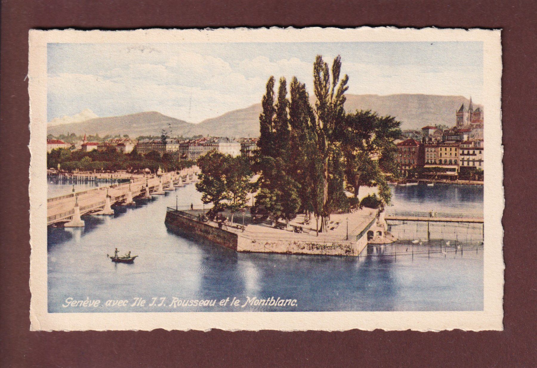 Cartoline postali: GENEVE - Île Rousseau - 1928 – Usato da Pully venduto da nicecards