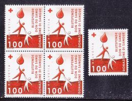 2012  Viererblock+Einzelmarke  Blutspenden  ** Postfrisch **