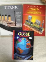 3 Bastelmodelle Titanic, Dampflokomotive und Globus