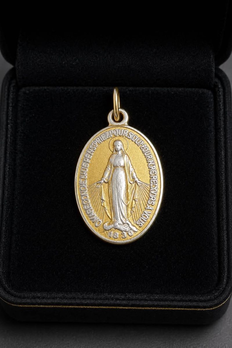 Medaillen: Wunderschöne Miraculous Medal – Marienmedaille Bicolor – Gebraucht aus Oberweningen von Tuk7777