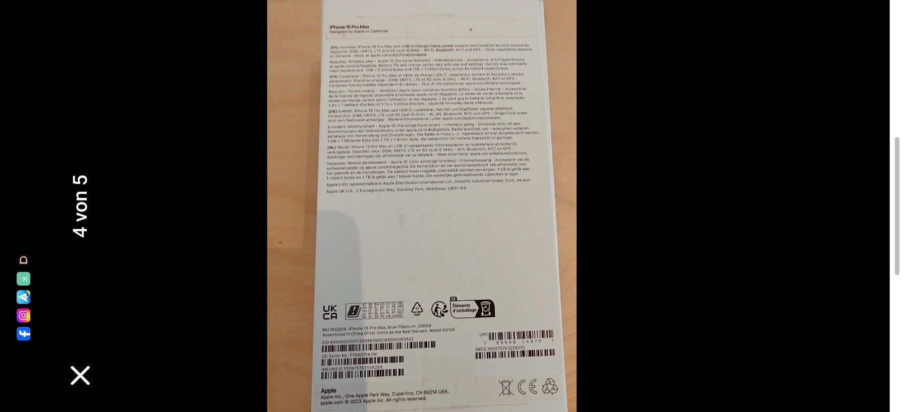 Apple Telefoni cellulari / Smartphones: iPhone 15 pro Max (256 GB), Blue Titanium – Usato da Wohlen b. Bern venduto da Libero66 3