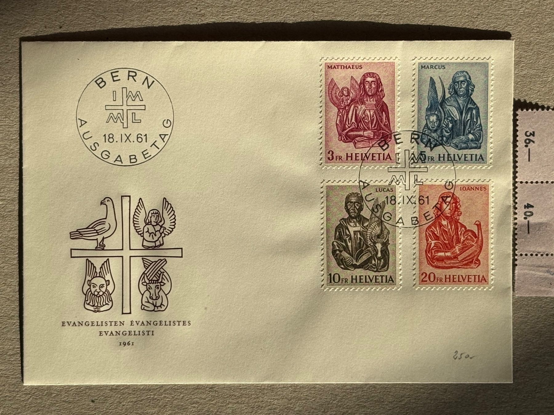 Alle Briefmarken: 381-384, FDC adresslos – Gebraucht aus Aarau von hilde47