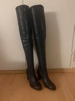 Overknee Stiefel | schwarz | echtes Leder 39