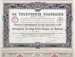 La Téléphonie Française SA, Paris - 1929