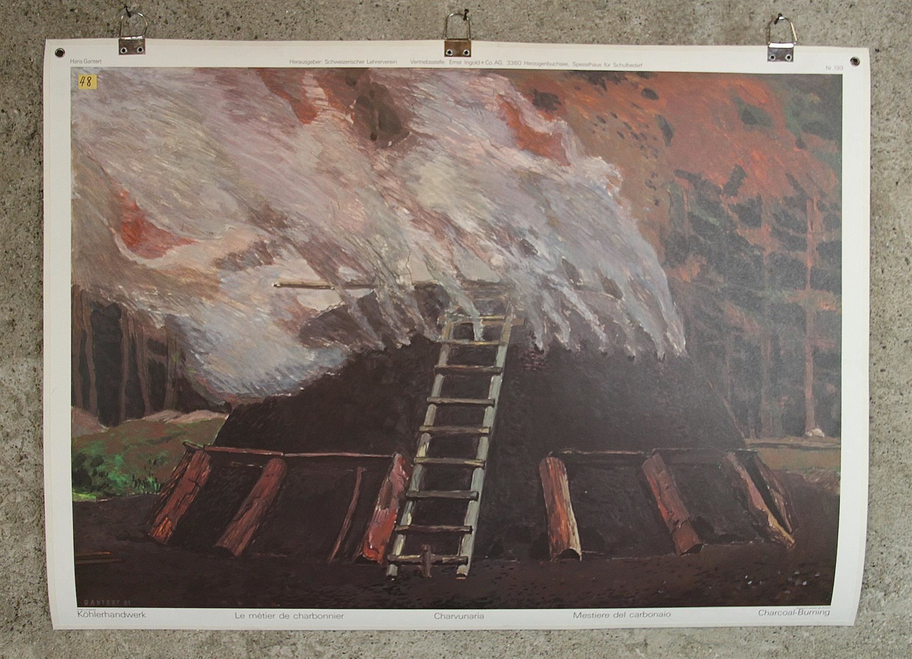Foto & Immagini: Schulwandbild "Köhlerhandwerk" H.Gantert – Usato da Birrwil venduto da brandschatz_birrwil 1