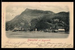 AK Stansstad, Ortsansicht gegen Bürgenstock