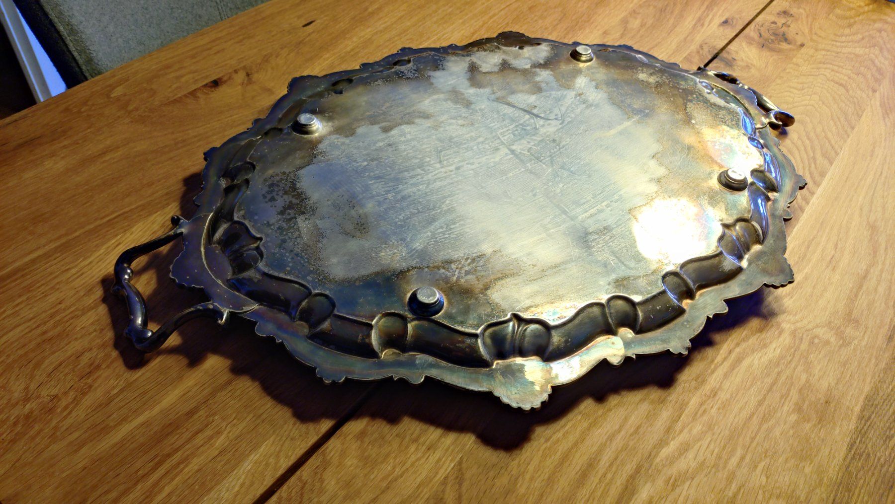Tablet PC: Antikes Serviertablett Silber (ungeprüft) – Usato da Kreuzlingen venduto da 123peter 4